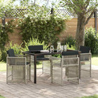 Garden Dining Set 140 x 80 x 73 cm Light Grey Poly Rattan 5pc Table & Chairs UK