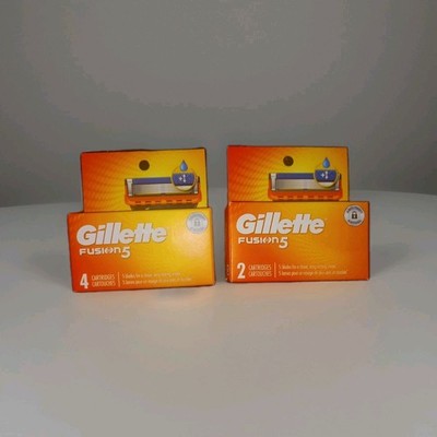 Lot Of 2 Gillette Fusion 5 - (2 & 4 Cartridges) 6 Cartridges Total