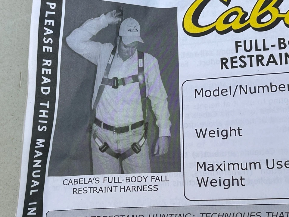 Cabelas Treestand Full Body Fall-Restraint Harness Camouflage 275 Pounds NEW - Image 2 of 4