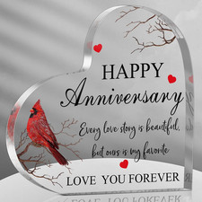 Happy Anniversary Cardinal Gift for Women Acrylic Gifts for Her Him Couple Wife