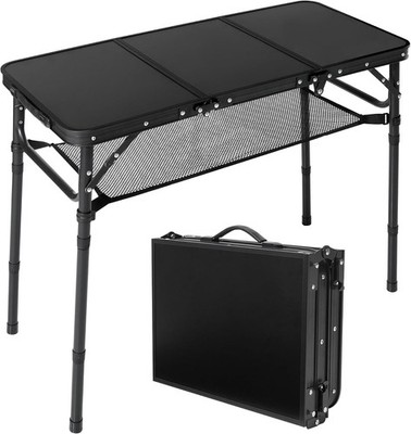 Folding Camping Table W/ Storage Net 3ft Portable Aluminum Folding Table