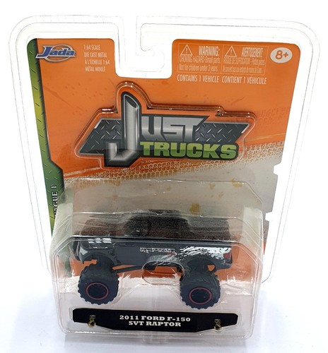 Jada Just Trucks 1/64 Scale 14020B 2011 Ford F-150 SVT Raptor Orange Box - Black - Picture 4 of 5