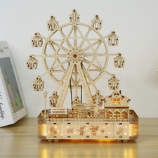 Ferris Wheel Model Mechanical Wooden 3D Puzzle Light and Music Self Assembly Kit