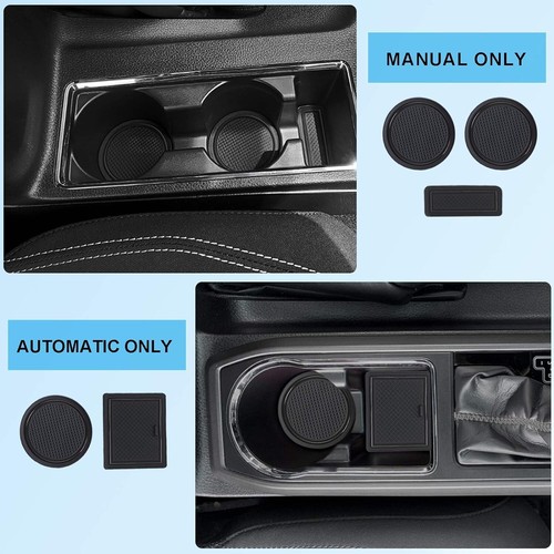 Black Console Cup Holder Rubber Liner Mat Door Pocket Slot Pad Fits 16-23 Tacoma - Bild 6 von 7