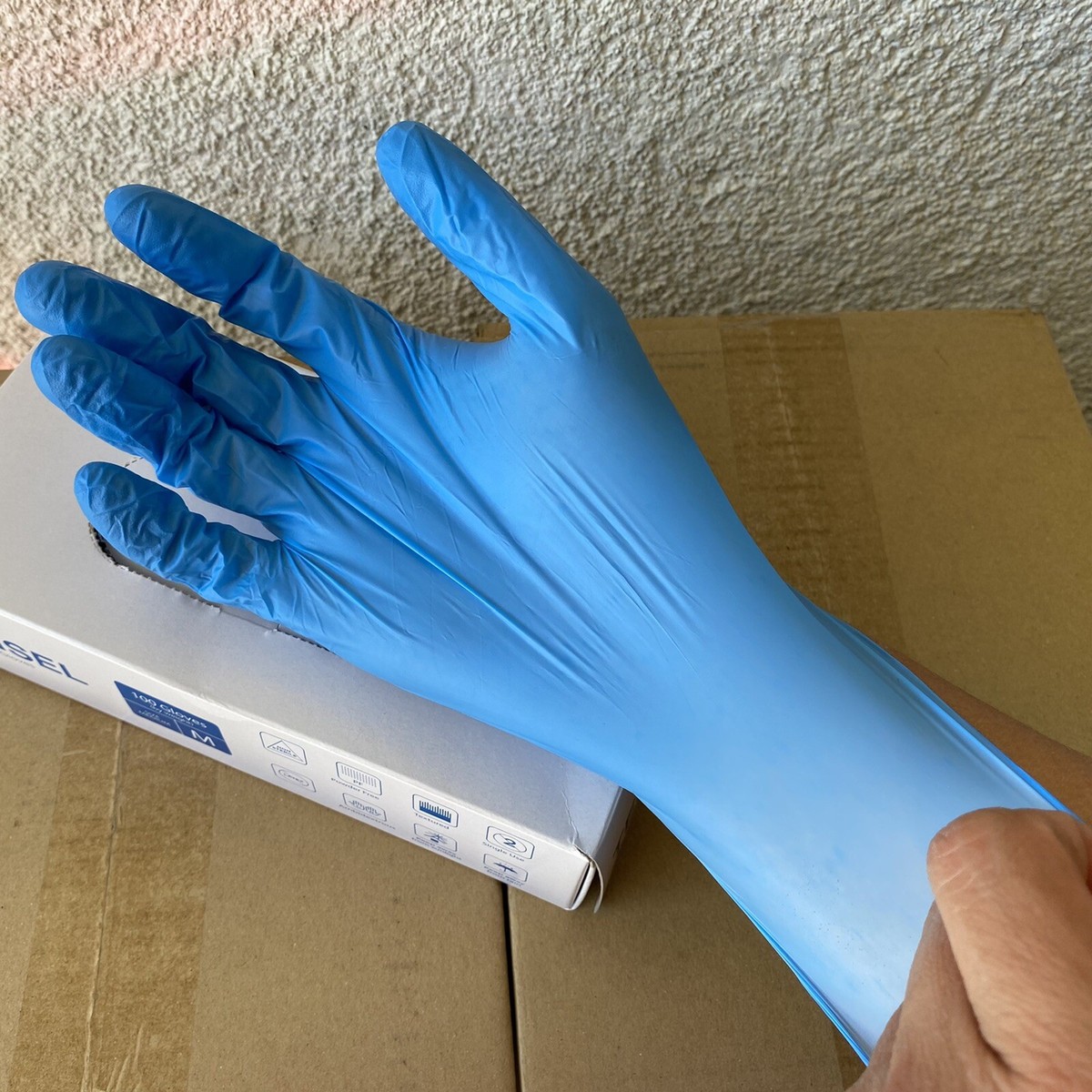 Blue Nitrile Gloves Powder Free Size Medium M (1 Case 10 Boxes