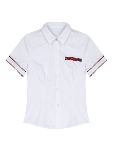 Women Blouse Button-down Tops Daily T-Shirt Short Sleeve Shirts Fancy Uniform - Bild 10 von 54