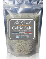 All Goods Organic Celtic Salt – Coarse 5 oz, 82 Minerals, French Gray, Hand-Harv
