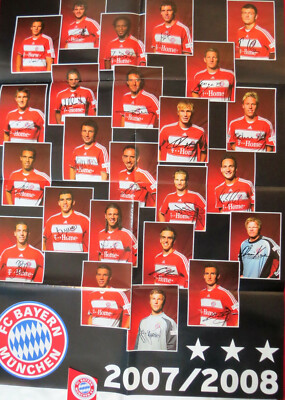 1 Poster FC Bayern München 2007/2008 plus FC Bayern Aufkleber