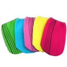 Korean Spa Bathing Sponge Shower Body Scrubber 5pcs Bath Mitt Exfoliating Gloves