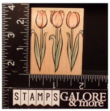 HERO ARTS RUBBER STAMPS E2074 TULIP TRIO GARDEN FLOWERS 2998