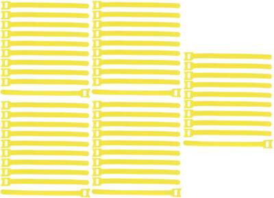 50 x Hook and Loop Cable Ties Reusable 200mm x 25mm Yellow Cable Hook and Loop Hook and Loop Tape VT