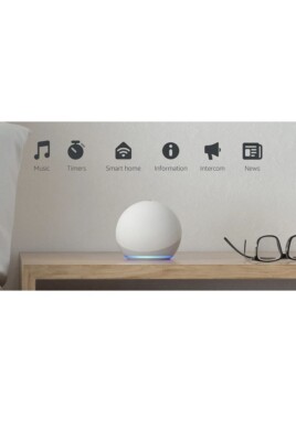 Echo Dot (4th Gen) | Smart speaker with Alexa | Glacier White