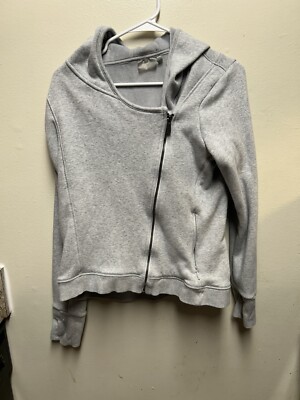 Athleta Cozy Karma Side Zip Heavy Sweatshirt hoodie fur lined gray