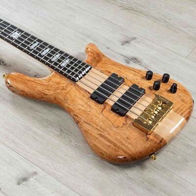 Spector USA NS-5 5-String Bass, Ebony Fingerboard, Spalted Maple Top, Natural