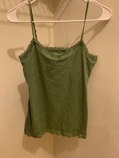 Gently Used Sonoma Sage Green Everyday Cami tank top With Lace Size Medium