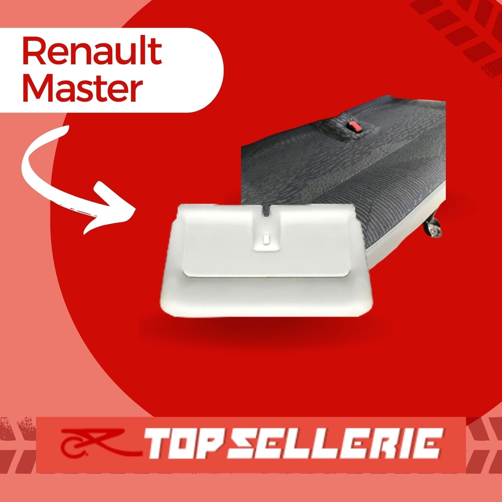 Mousse et housse de siège passager avant pour Renault Master 2 en tissu Yourte