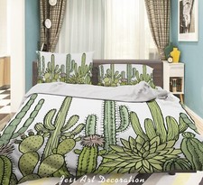 3D Floral Cactus Thorn White Quilt Cover Set Duvet Cover Bedding Pillowcases