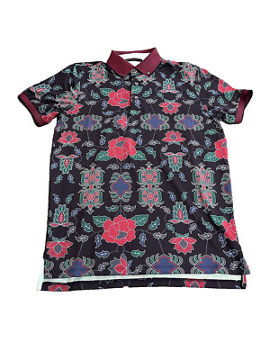 Greyson Mountain Laurel In Rave S/S Hawaiian Floral Golf Polo Shirt SZ S NEW