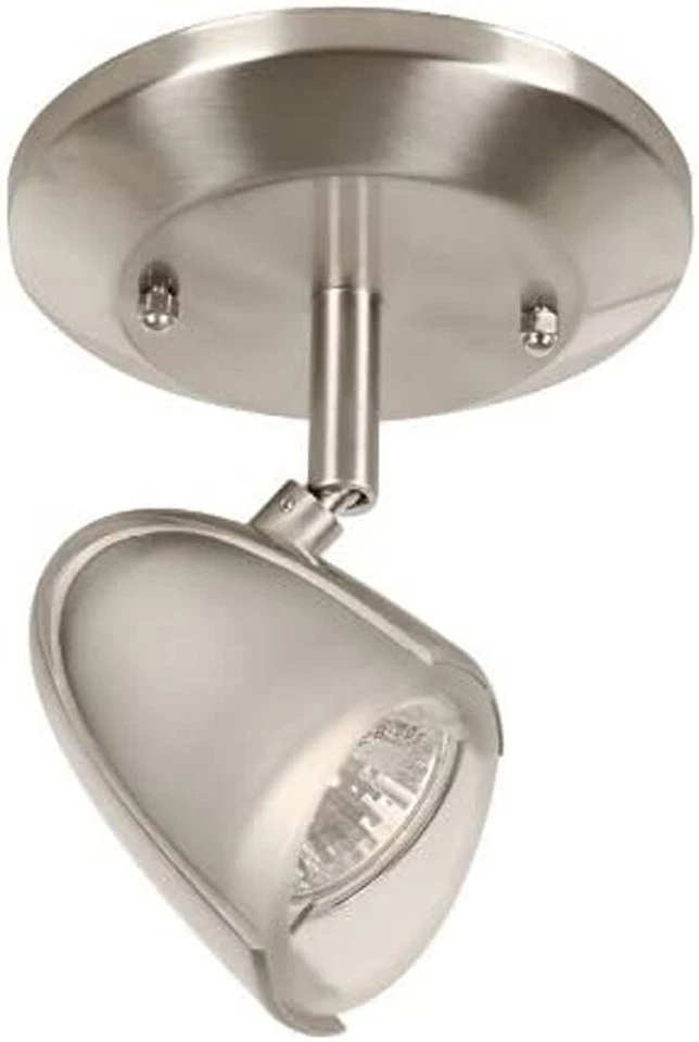 Kit de luces de punto de pista de 1 cabezal montaje empotrado de techo acero cepillado AZUL pantalla esmerilada Foto 2 de 3