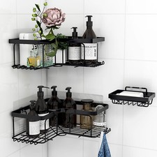 2PackShower Shelf Caddy Triangular Bathroom Organizer Storage Holder Corner Rack
