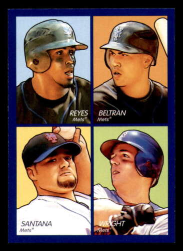 2009 UD Goudey 4-In-1 Blue & Green #42 Jose Reyes-Carlos Beltran-David Wright-Jo