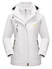 Takvasen Women Skiing Winter Waterproof Jacket White Snow Parka Xl