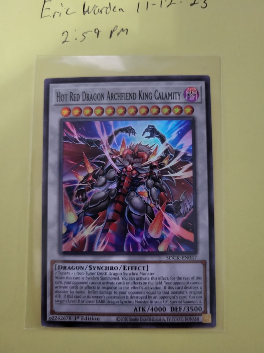 Yugioh Hot Red Dragon Archfiend King Calamity - SDCK-EN047 - Super Rare 1st  Edit | eBay