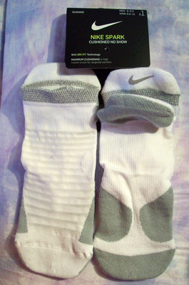 NIKE RUNNING ''SPARK'' MEN'S/WOMEN'S CUSHIONED NO SHOW SOCKS -Extra Large 12-13.5