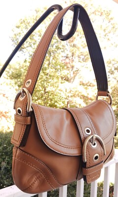 Coach F12300 SMALL Vintage British Tan Soho Leather w/Buckle