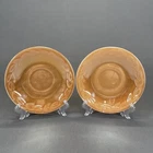 Anchor Hocking Fire King Peach Lustre Laurel Saucers 5 3/4" Set Of 2 Vintage