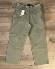 Dockers Weekend Chino High Straight Ankle Pants Mens 30x27 Green NWT