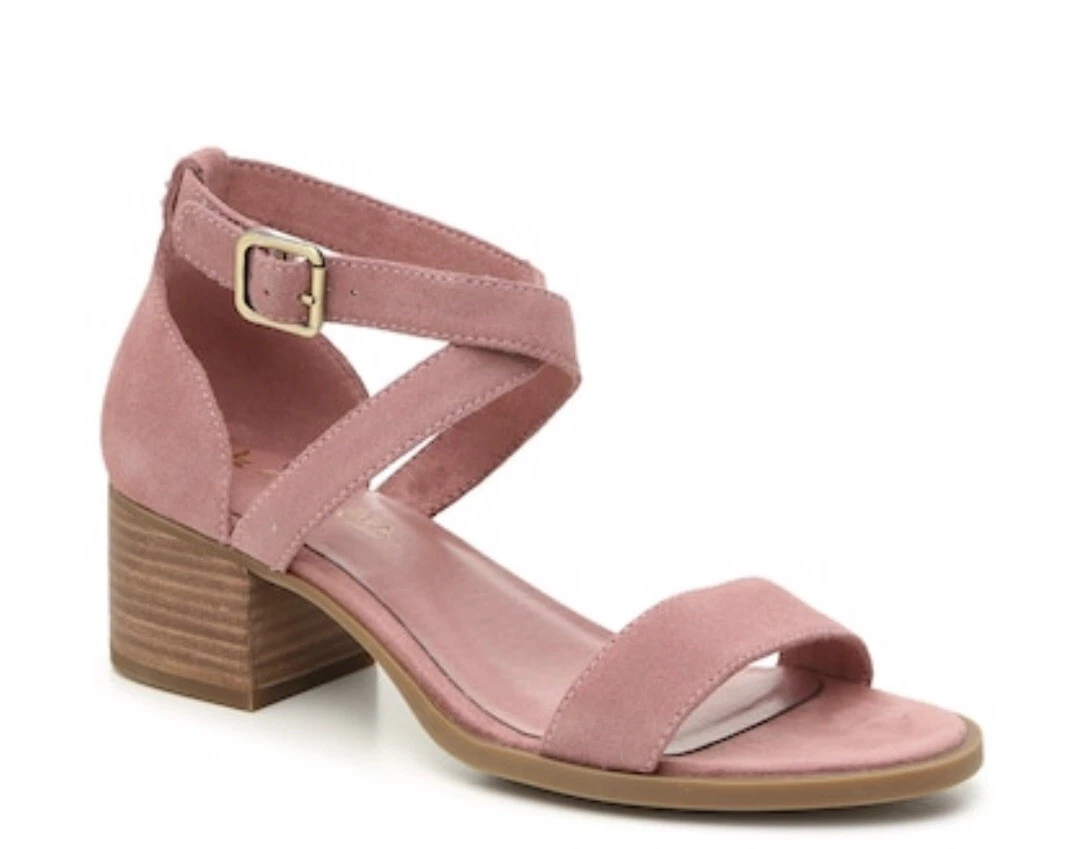 Koolaburra by UGG Pink Suede Heeled Sandal Women s 9 Eliani Strappy Ankle Strap