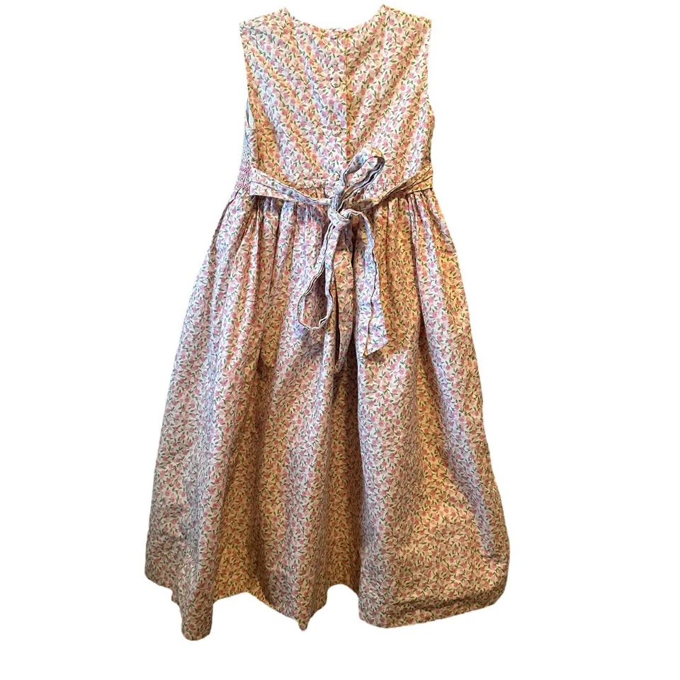 Strasburg Dress Girls 5Y Maxi Smocked Floral Wedding Easter Occasion Party 5 - Image 3 of 4