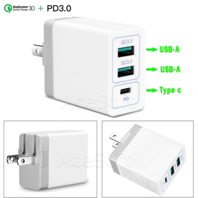 High Grade Quick Charging Desktop 3 Port PD USB QC 3.0 Charger fit Google Pixel