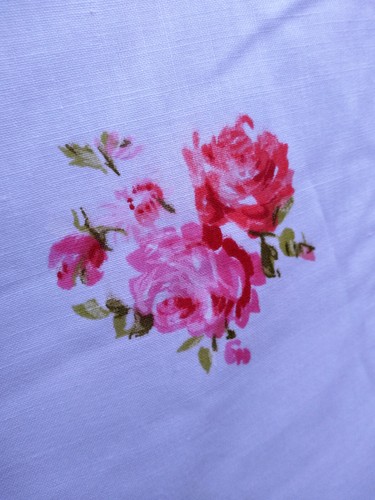Vintage Fashion Manor Pink Floral Roses Queen Flat Sheet JC Penney Muslin - Picture 13 of 16