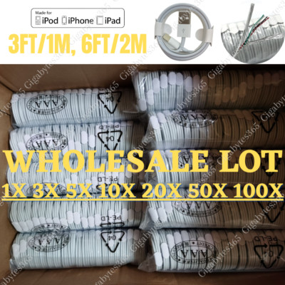 Wholesale Bulk USB Charger Cable Lot 3Ft 6Ft For iPhone 14 13 12 11 Pro XR 8 7 6