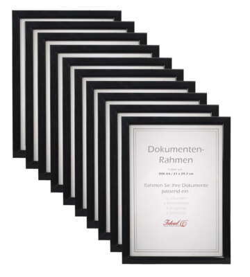 10 Dokument Bilderrahmen in Schwarz 21x29,7 DIN A4 Urkunde Bilder Foto