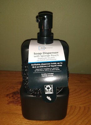 Mainstays Soap Dispenser With Sponge Pouch