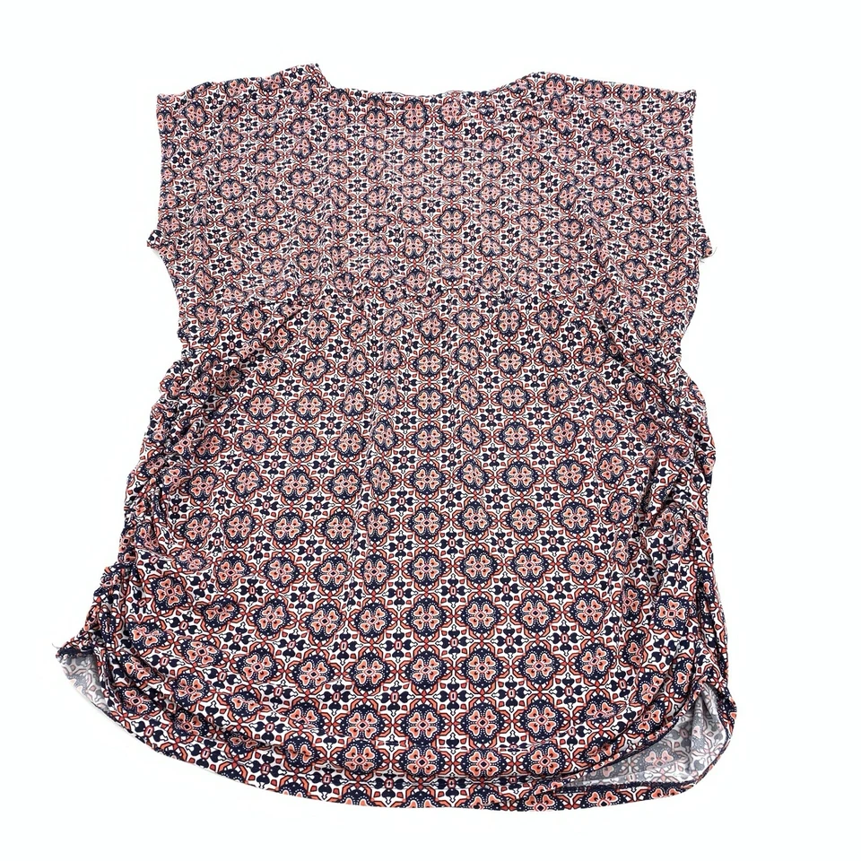 Motherhood Maternity Sleeveless Geometric Pattern Blouse Size XL White Orange - Image 2 of 4