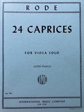 Rode - 24 Caprices For Viola Edited by Pagels (IMC # 790)