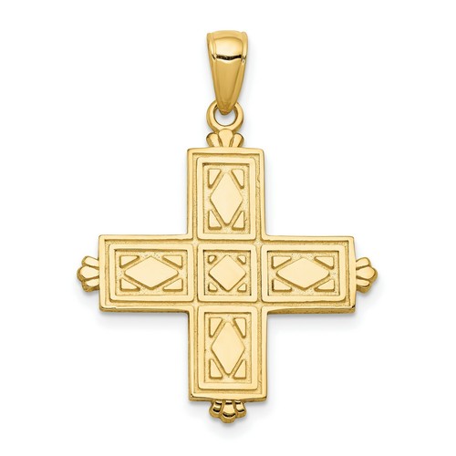 14k Yellow Gold Reversible Greek Cross 