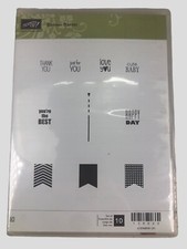 NEW Stampin' Up Stamp Set Banner Banter Thank You Baby 10 Pieces