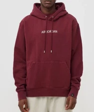 Nike Air Jordan Wordmark Essentials Hoodie Mens Size L Maroon Rare Streetwear