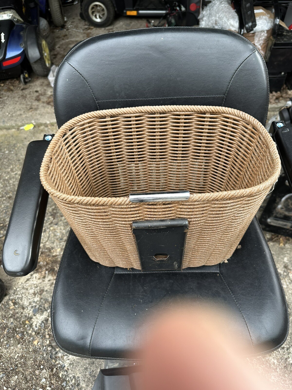Mobility Scooter Wooden Wicker Style Front Basket for Shoprider etc eBay