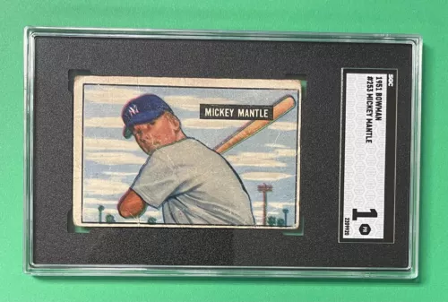 1951 BOWMAN MICKEY MANTLE ROOKIE RC #253 SGC 1 POOR YANKEES