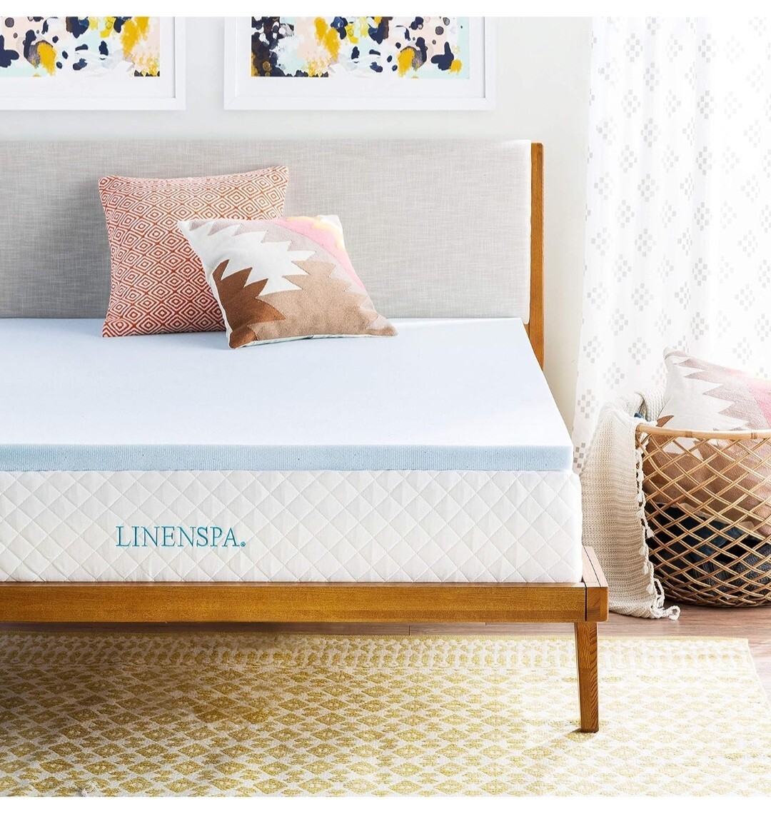 LINENSPA 3In Gel Infused Memory Foam Mattress Topper King Sz🔥Factory