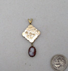 Victorian Antique Gold Filled Etched Cameo Dangle Pendant [P39] — photo 4