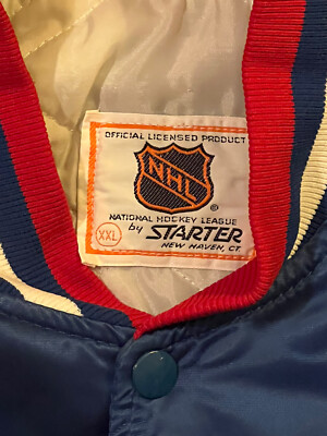 194 NHL STARTER CAPITALS アノラックパーカー　青　L Vintage Washington Capitals Starter Satin Blue Jacket NHL