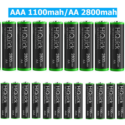 Hiquick AAA AA Rechargeable Batteries 1.2V 1100mAh 2800mAh / LCD Charger Lot