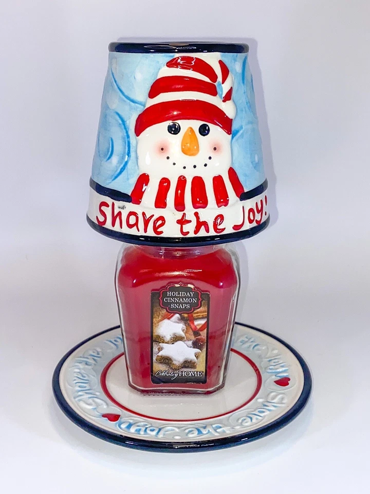 Celebrando Hogar Homco Compartir la Alegría Candelabro Tono Topper y Plato Set Navidad Foto 3 de 4